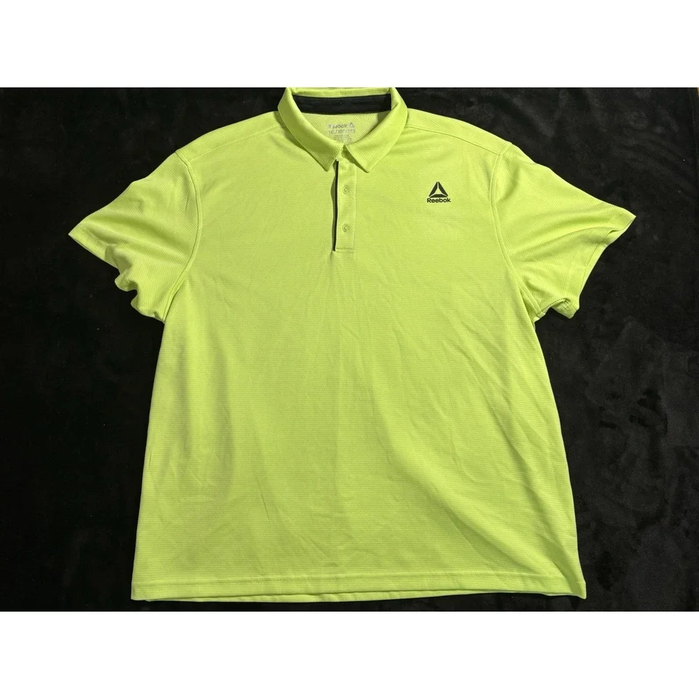 Reebok Neon Yellow Polo Shirt Size Mens 3XL - Picture 1 of 6